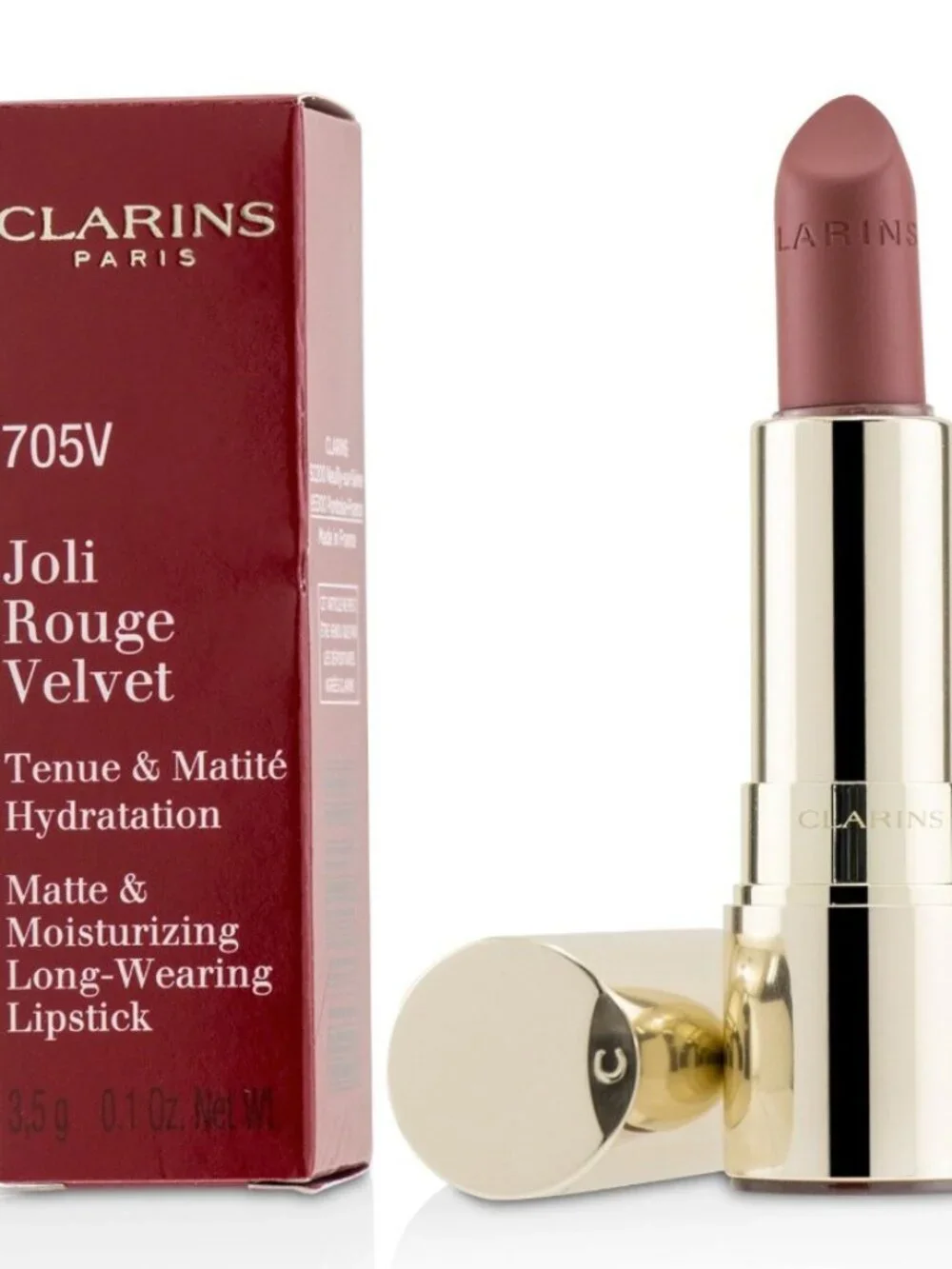 Clarins Joli Rouge Velvet Matte Moisturizing Lipstick 705V SOFT BERRY NIB 3.5g